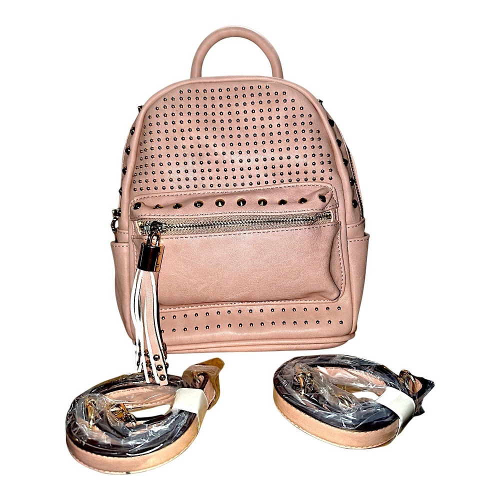 Brentano Blush Pink Studded Mini Backpack Convertible Crossbody Bag NWT